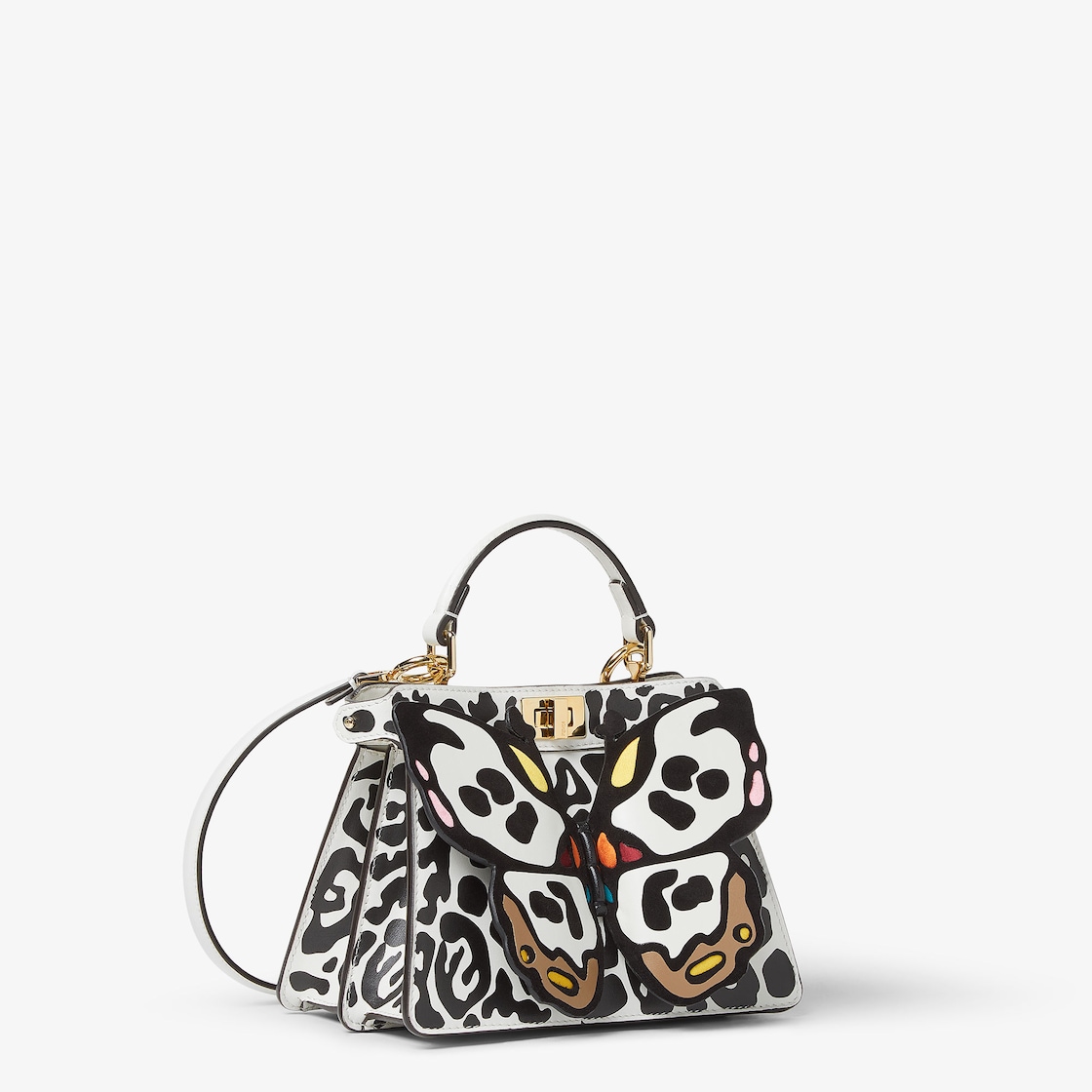 FENDI Peekaboo ISeeU Petite Printed leather bag with maxi Night Butterfly - Image 6